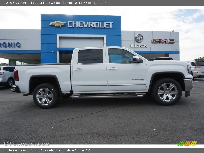 Summit White / Cocoa/­Dune 2018 GMC Sierra 1500 SLT Crew Cab