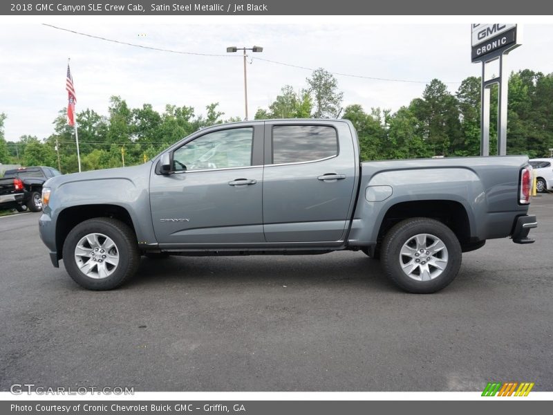 Satin Steel Metallic / Jet Black 2018 GMC Canyon SLE Crew Cab
