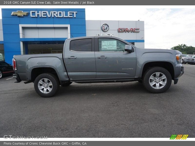 Satin Steel Metallic / Jet Black 2018 GMC Canyon SLE Crew Cab