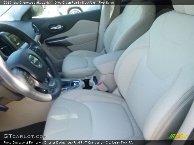 Olive Green Pearl / Black/Light Frost Beige 2019 Jeep Cherokee Latitude 4x4
