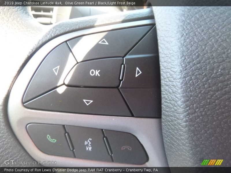 Olive Green Pearl / Black/Light Frost Beige 2019 Jeep Cherokee Latitude 4x4