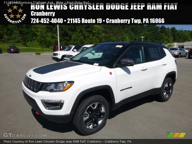 White / Black/Ruby Red 2018 Jeep Compass Trailhawk 4x4