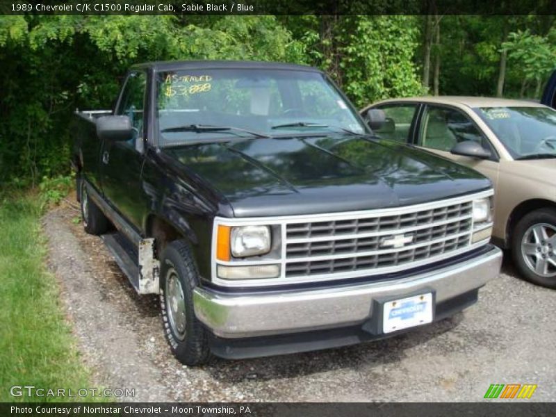 Sable Black / Blue 1989 Chevrolet C/K C1500 Regular Cab