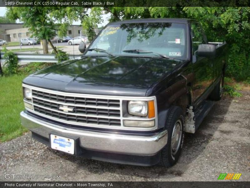 Sable Black / Blue 1989 Chevrolet C/K C1500 Regular Cab