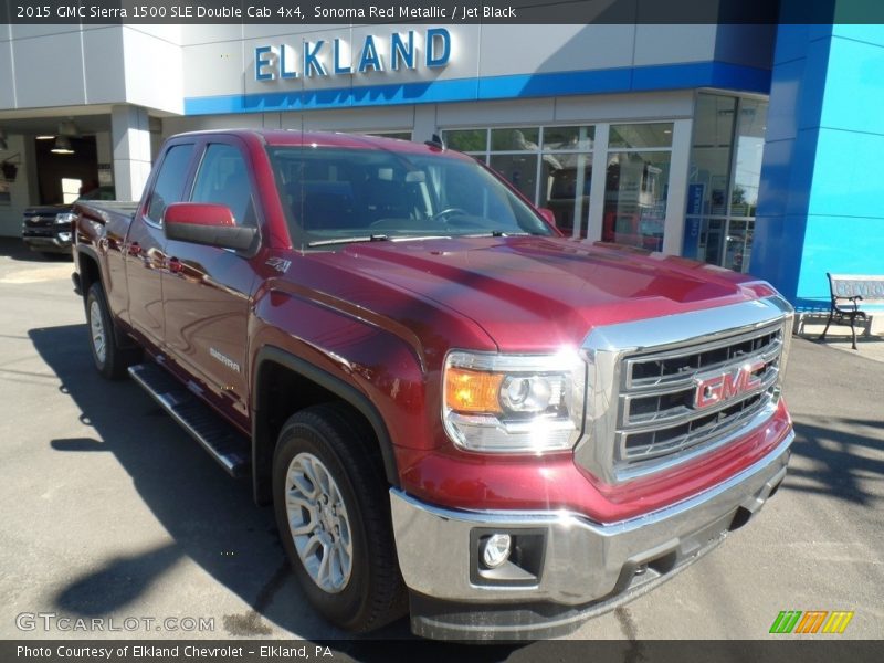 Sonoma Red Metallic / Jet Black 2015 GMC Sierra 1500 SLE Double Cab 4x4