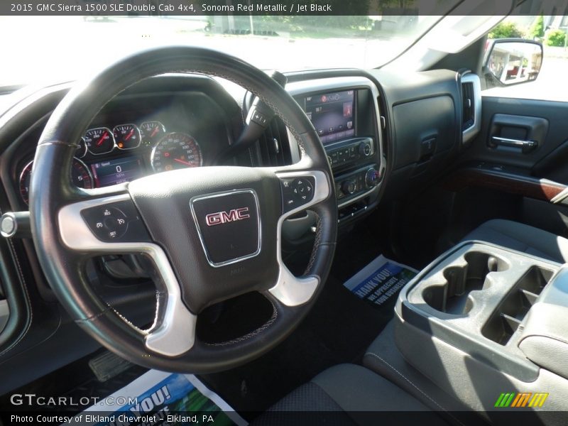 Sonoma Red Metallic / Jet Black 2015 GMC Sierra 1500 SLE Double Cab 4x4