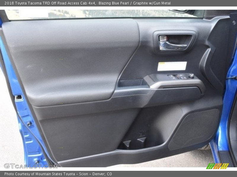 Blazing Blue Pearl / Graphite w/Gun Metal 2018 Toyota Tacoma TRD Off Road Access Cab 4x4