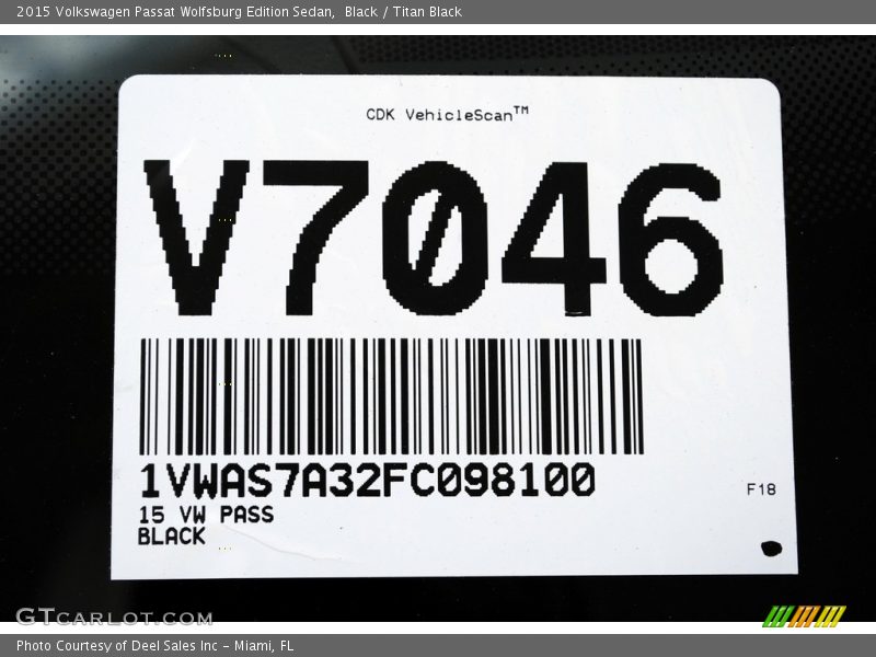 Black / Titan Black 2015 Volkswagen Passat Wolfsburg Edition Sedan