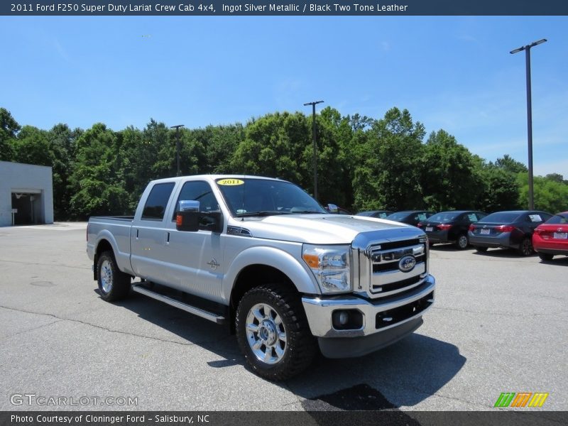 Ingot Silver Metallic / Black Two Tone Leather 2011 Ford F250 Super Duty Lariat Crew Cab 4x4