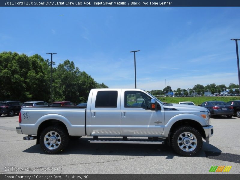 Ingot Silver Metallic / Black Two Tone Leather 2011 Ford F250 Super Duty Lariat Crew Cab 4x4