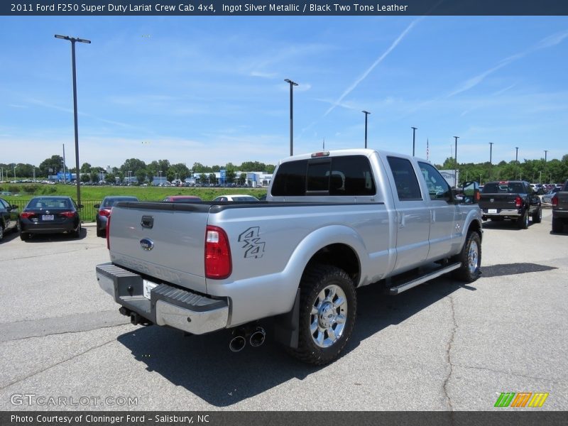 Ingot Silver Metallic / Black Two Tone Leather 2011 Ford F250 Super Duty Lariat Crew Cab 4x4