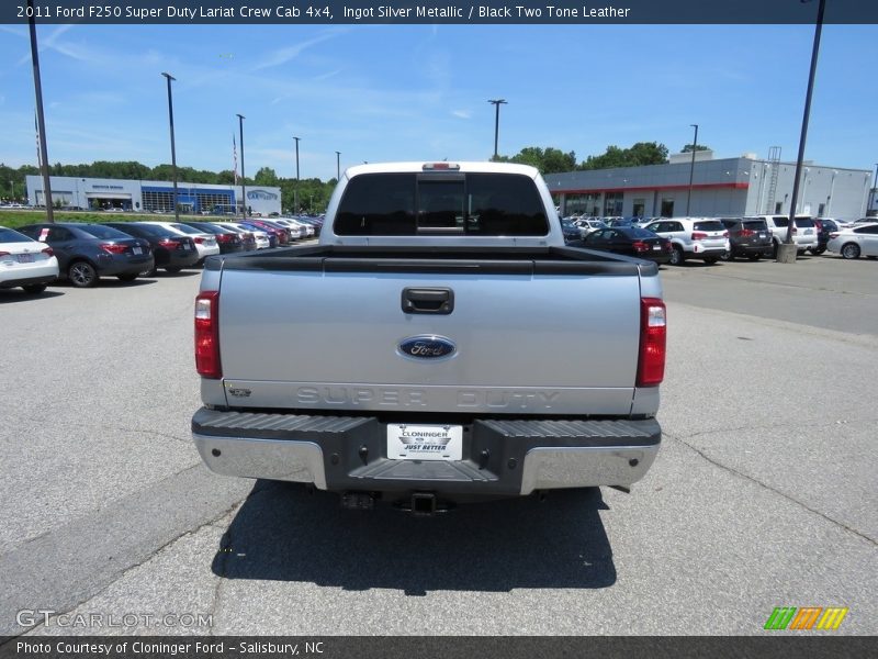 Ingot Silver Metallic / Black Two Tone Leather 2011 Ford F250 Super Duty Lariat Crew Cab 4x4