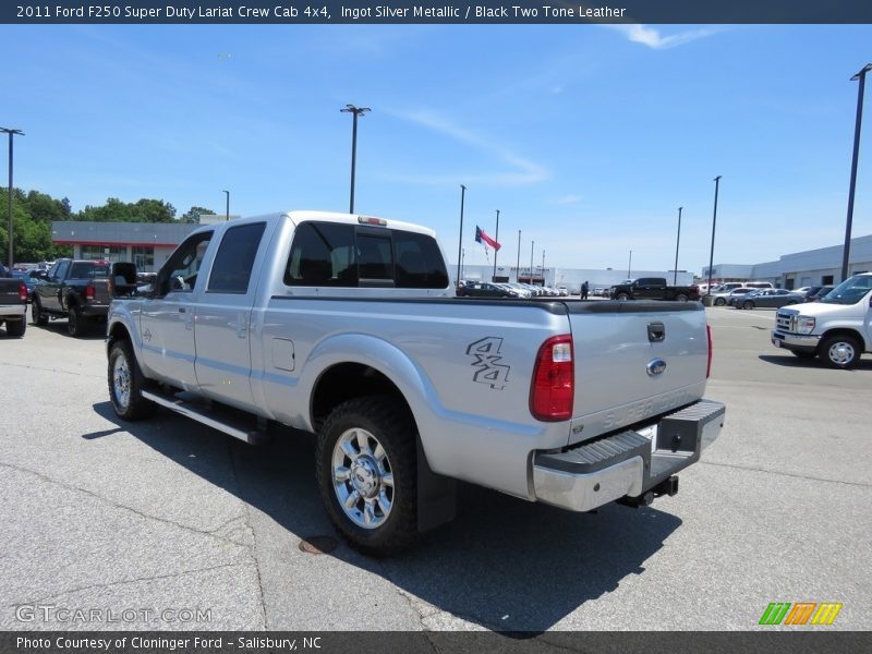 Ingot Silver Metallic / Black Two Tone Leather 2011 Ford F250 Super Duty Lariat Crew Cab 4x4