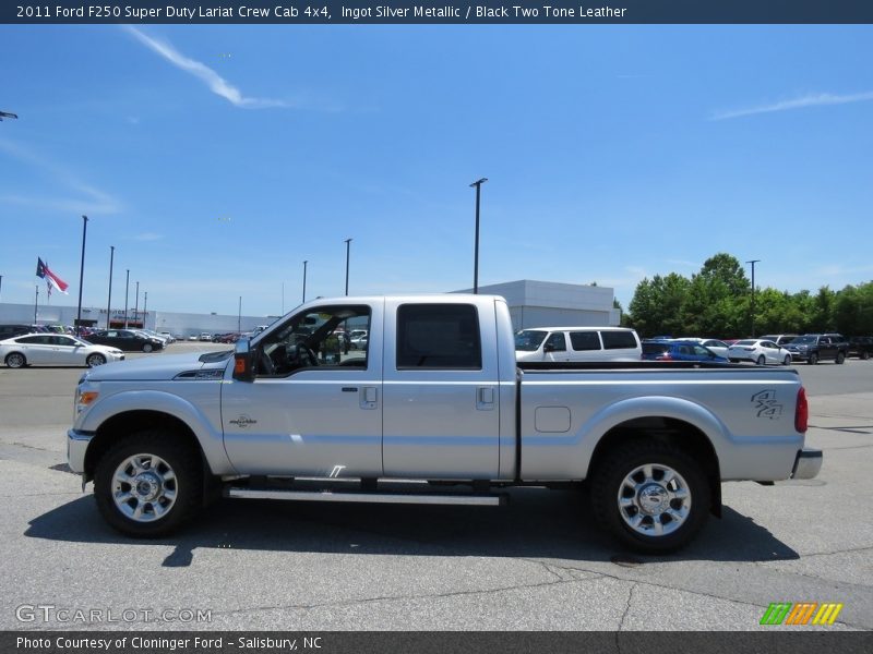 Ingot Silver Metallic / Black Two Tone Leather 2011 Ford F250 Super Duty Lariat Crew Cab 4x4