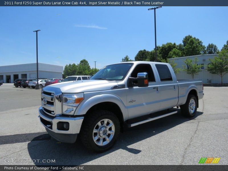 Ingot Silver Metallic / Black Two Tone Leather 2011 Ford F250 Super Duty Lariat Crew Cab 4x4