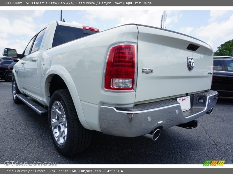 Pearl White / Canyon Brown/Light Frost Beige 2018 Ram 1500 Laramie Crew Cab 4x4