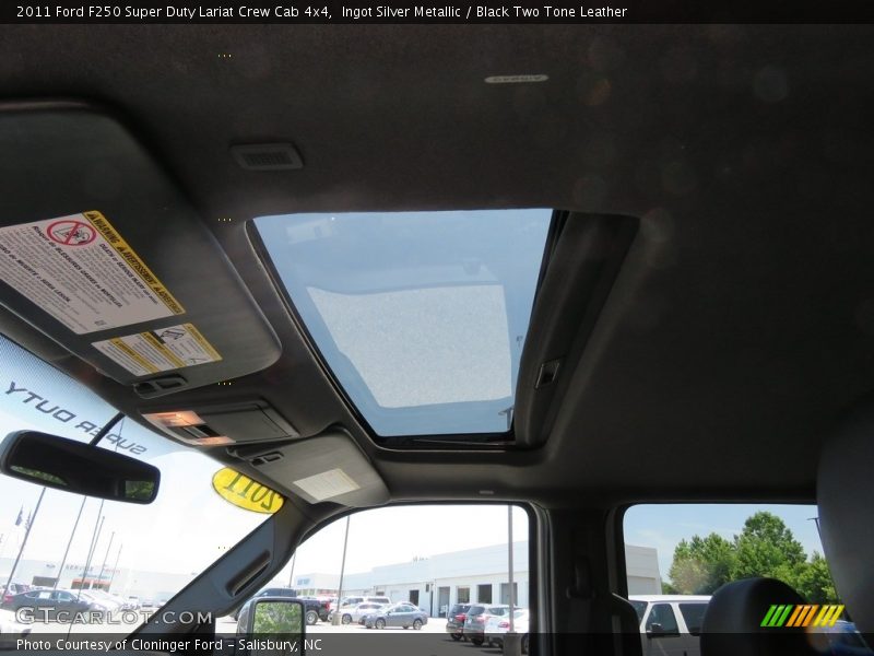 Ingot Silver Metallic / Black Two Tone Leather 2011 Ford F250 Super Duty Lariat Crew Cab 4x4