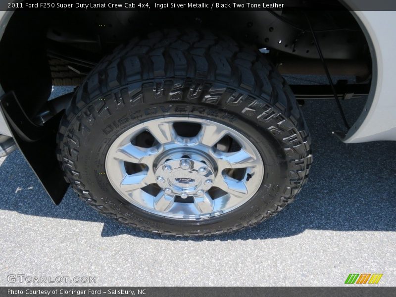 Ingot Silver Metallic / Black Two Tone Leather 2011 Ford F250 Super Duty Lariat Crew Cab 4x4