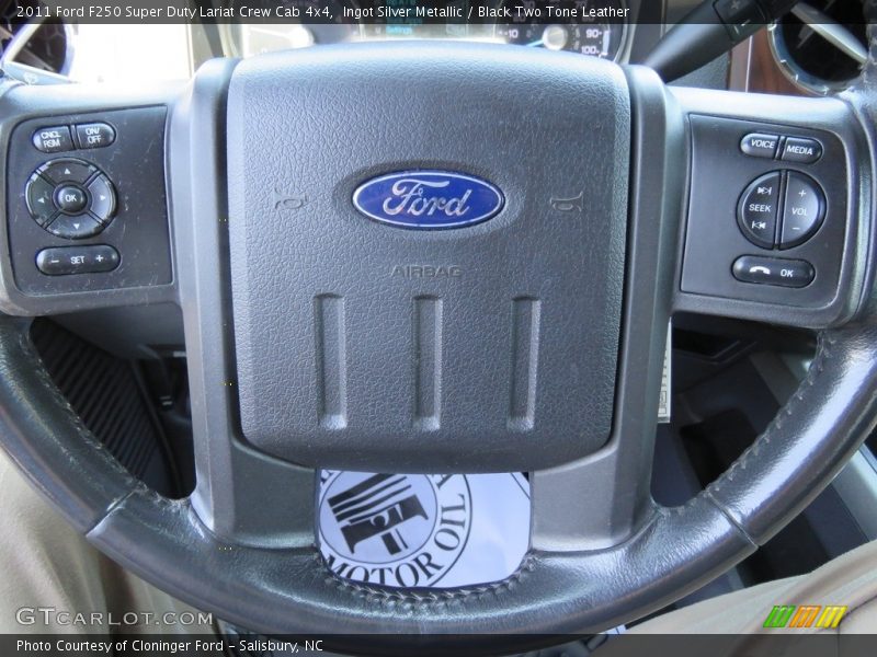 Ingot Silver Metallic / Black Two Tone Leather 2011 Ford F250 Super Duty Lariat Crew Cab 4x4