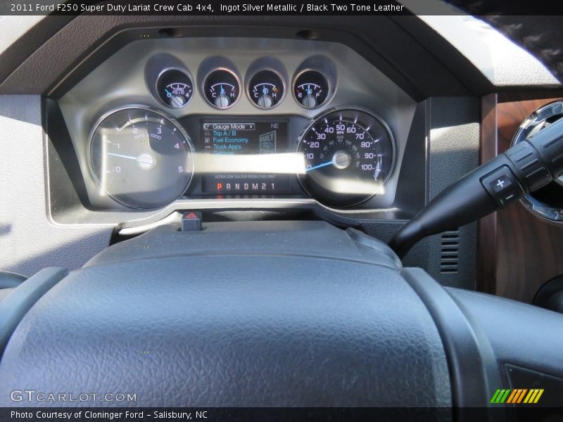 Ingot Silver Metallic / Black Two Tone Leather 2011 Ford F250 Super Duty Lariat Crew Cab 4x4