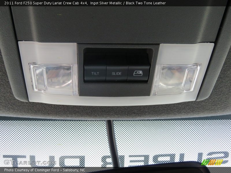 Ingot Silver Metallic / Black Two Tone Leather 2011 Ford F250 Super Duty Lariat Crew Cab 4x4