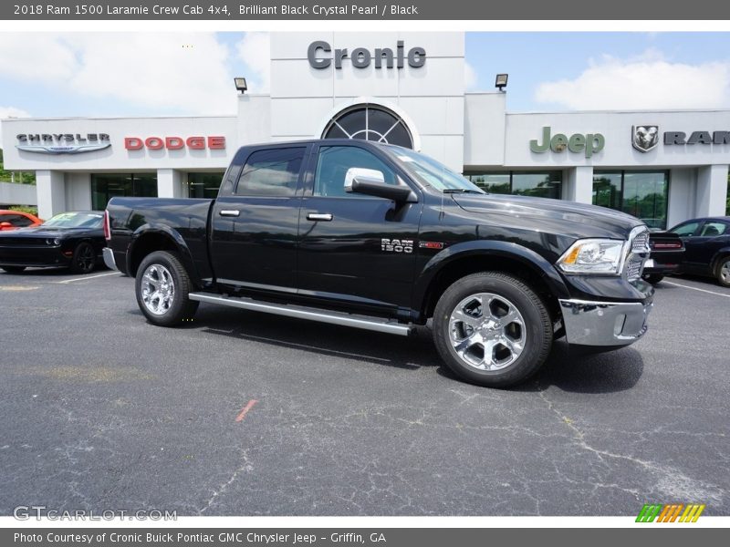 Brilliant Black Crystal Pearl / Black 2018 Ram 1500 Laramie Crew Cab 4x4