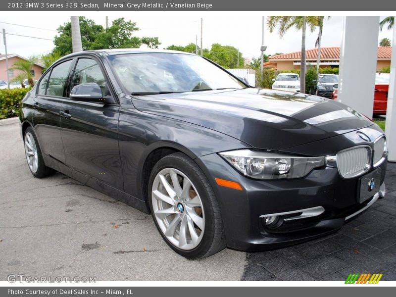 Mineral Grey Metallic / Venetian Beige 2012 BMW 3 Series 328i Sedan