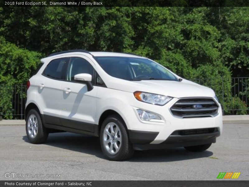 Diamond White / Ebony Black 2018 Ford EcoSport SE