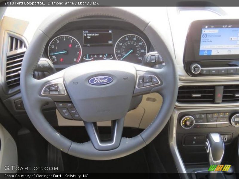 Diamond White / Ebony Black 2018 Ford EcoSport SE