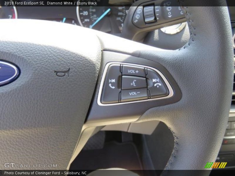Diamond White / Ebony Black 2018 Ford EcoSport SE