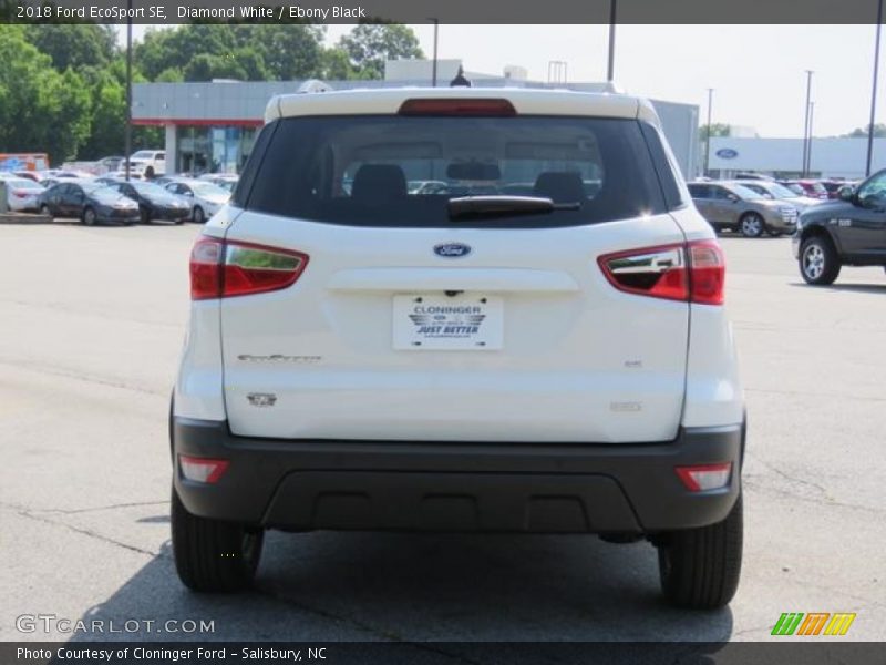 Diamond White / Ebony Black 2018 Ford EcoSport SE