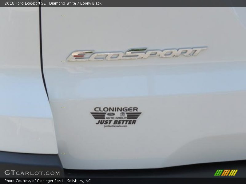Diamond White / Ebony Black 2018 Ford EcoSport SE