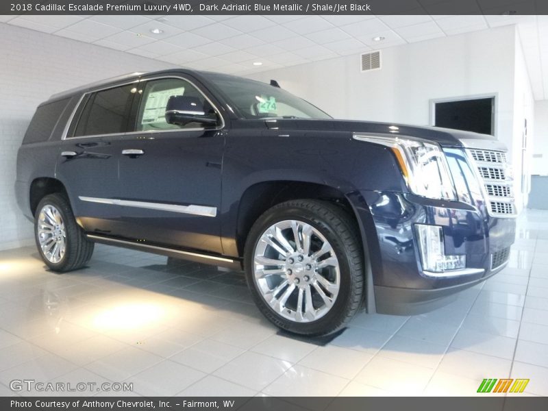 Dark Adriatic Blue Metallic / Shale/Jet Black 2018 Cadillac Escalade Premium Luxury 4WD