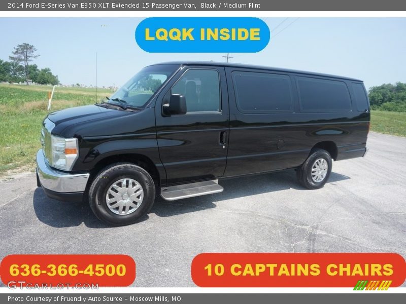 Black / Medium Flint 2014 Ford E-Series Van E350 XLT Extended 15 Passenger Van