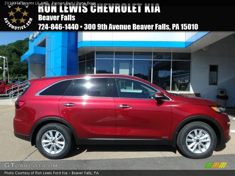 Passion Red / Stone Beige 2019 Kia Sorento LX AWD