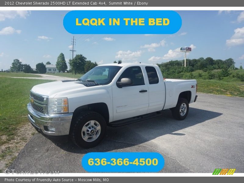Summit White / Ebony 2012 Chevrolet Silverado 2500HD LT Extended Cab 4x4