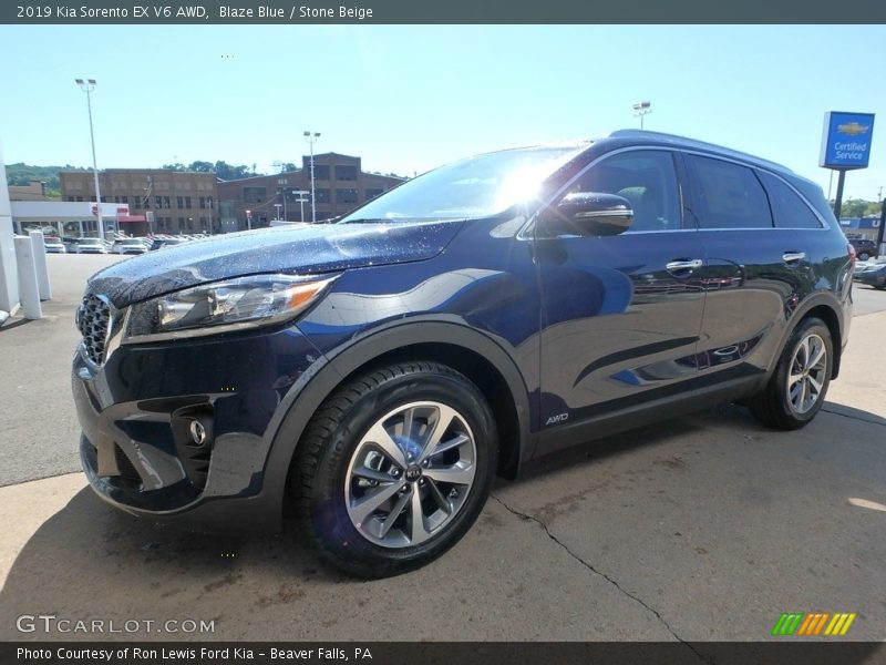 Blaze Blue / Stone Beige 2019 Kia Sorento EX V6 AWD