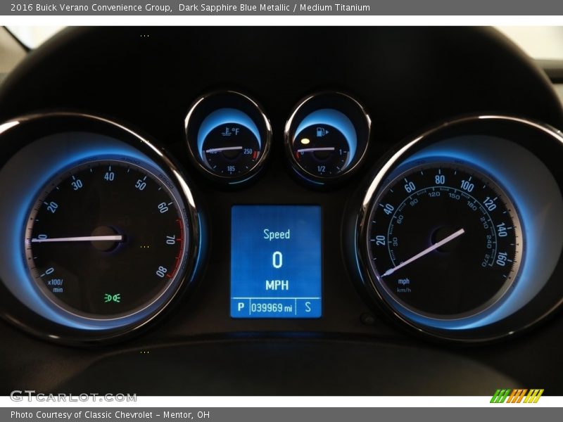 Dark Sapphire Blue Metallic / Medium Titanium 2016 Buick Verano Convenience Group