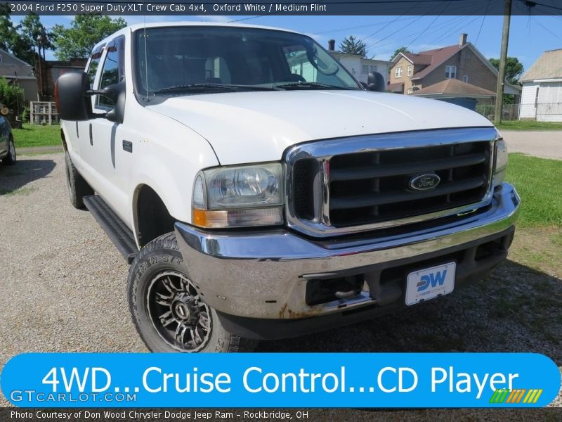 Oxford White / Medium Flint 2004 Ford F250 Super Duty XLT Crew Cab 4x4