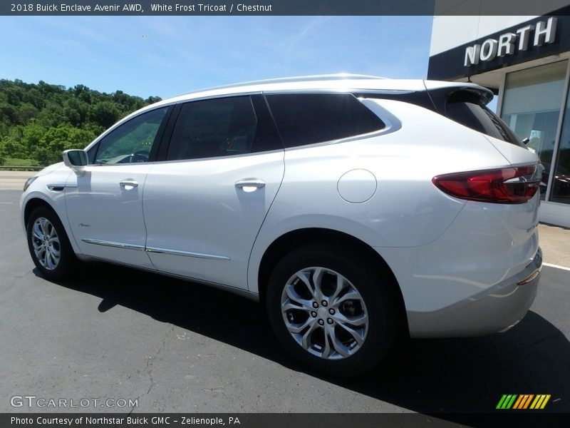 White Frost Tricoat / Chestnut 2018 Buick Enclave Avenir AWD