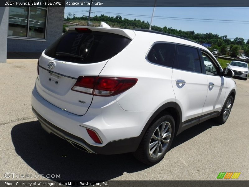 Monaco White / Gray 2017 Hyundai Santa Fe SE AWD