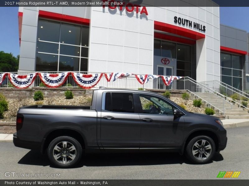 Modern Steel Metallic / Black 2017 Honda Ridgeline RTL-T AWD