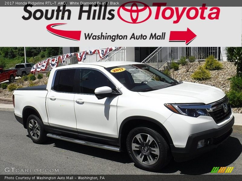 White Diamond Pearl / Black 2017 Honda Ridgeline RTL-T AWD