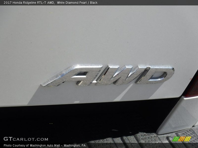 White Diamond Pearl / Black 2017 Honda Ridgeline RTL-T AWD