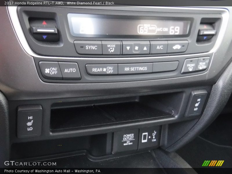 White Diamond Pearl / Black 2017 Honda Ridgeline RTL-T AWD