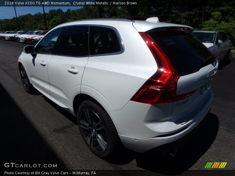Crystal White Metallic / Maroon Brown 2018 Volvo XC60 T6 AWD Momentum