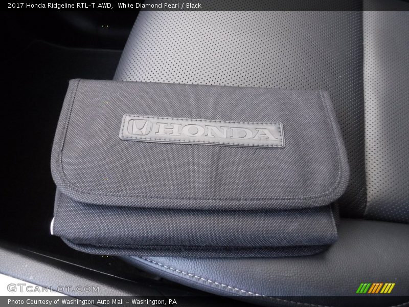White Diamond Pearl / Black 2017 Honda Ridgeline RTL-T AWD