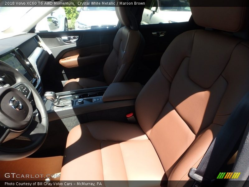 Crystal White Metallic / Maroon Brown 2018 Volvo XC60 T6 AWD Momentum