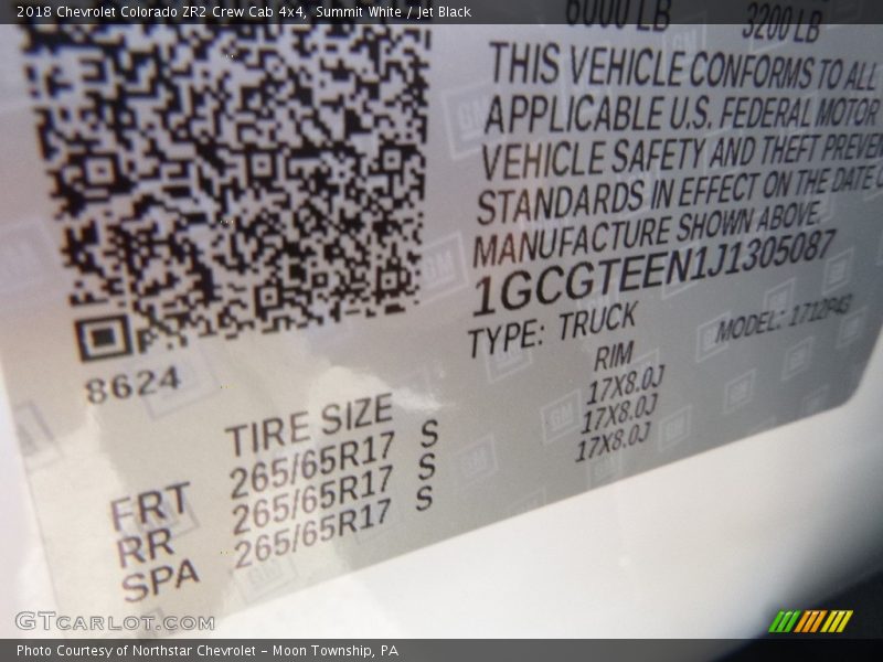 Summit White / Jet Black 2018 Chevrolet Colorado ZR2 Crew Cab 4x4