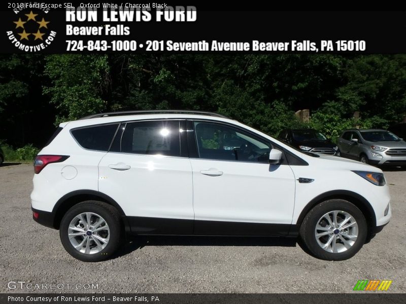 Oxford White / Charcoal Black 2018 Ford Escape SEL